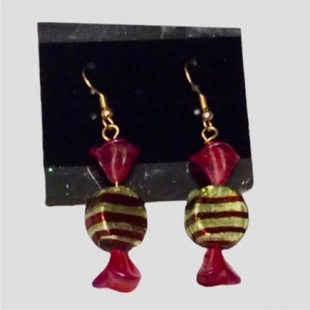 HANDCRAFTED Holiday CHRISTMAS CANDY Earrings